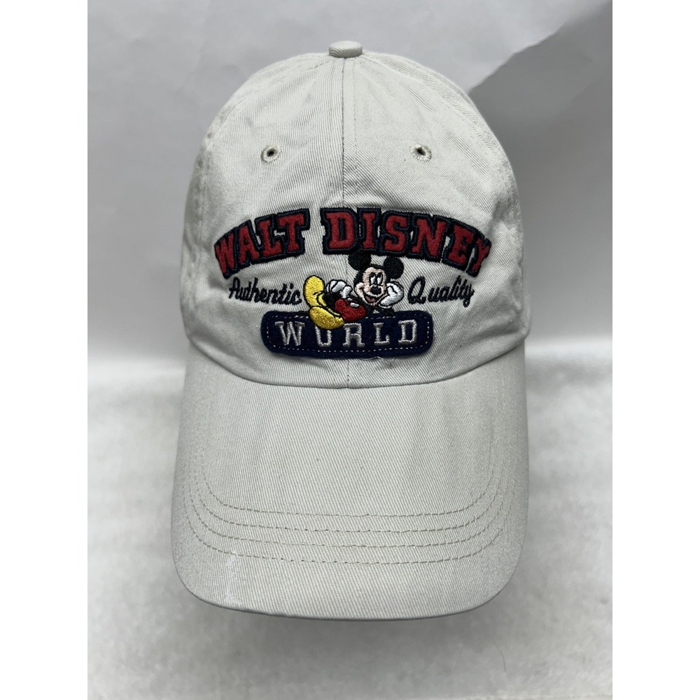 Walt Disney World Mens Adjustable Beige Vintage Mickey Hat